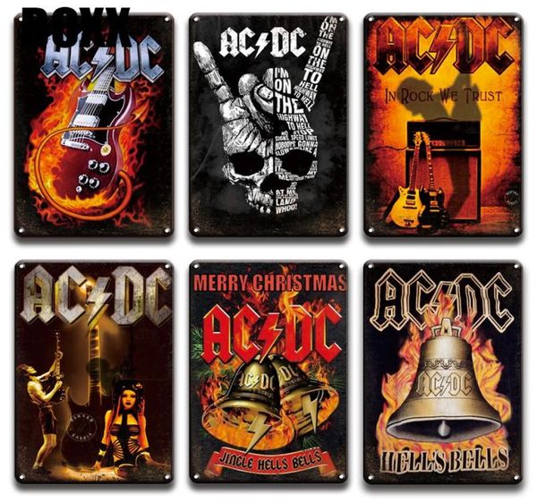 ACDC Band Rock N Roll Planque Metal Tin Tin