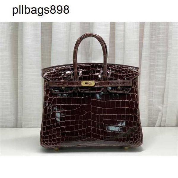 Top Cowhide Handbag Brkns vera pelle in pelle alta gloss crocodile pelle viso luminoso 25 lussuoso lusso con 2il06l9w