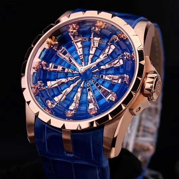 Designer Orologi di lusso per Mens Mechanical Automatico Roge Dubui RddBex0684Round Tavolo Serie Knightking Watch18krose orologio oro