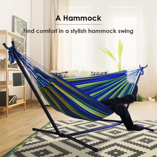 Móveis de acampamento portátil ao ar livre Hammock Camping Swing Swing Salforting Bed Yard Garden