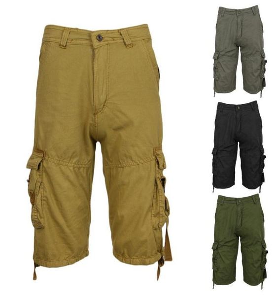 MEN039S CASSO CASual Multi Pockets elásticos shorts de cintura solta Longo ajoelhado Shorts3544894