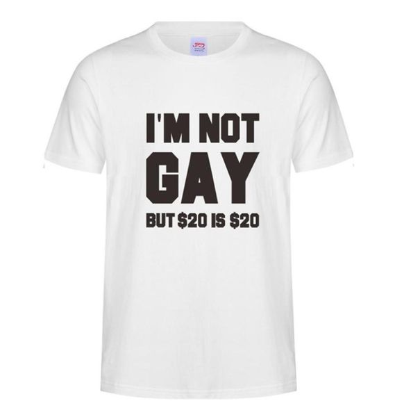 Men t camisetas algodão i039m Não gay, mas 20 são 20 tshirt de piada ofensiva engraçada rude de manga curta6749052