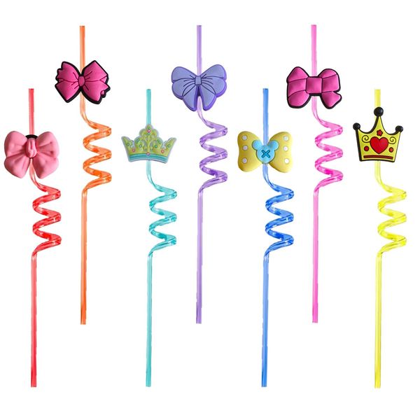 Copas descartáveis sTs Coroa de arco tema Crazy Cartoon Plastic St Girls Decorações de festa bebendo para Goodie Gifts Kids Pool Birthday C otu4k