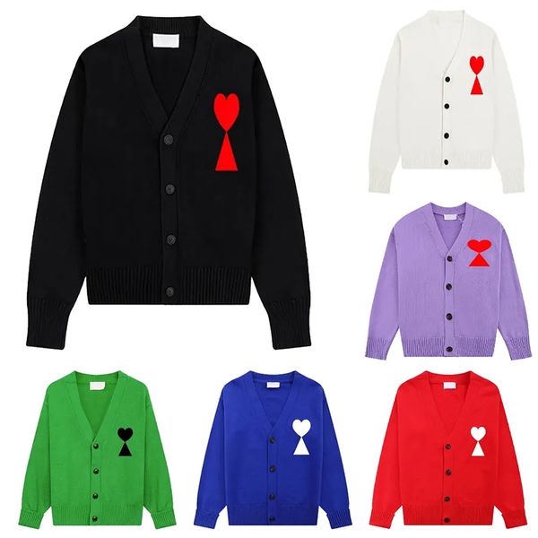2024Sweater Womens Cardigan Pullover Herren Kragen gestreiftes Mode Langarm Womens Alphabet Stickerei High-End