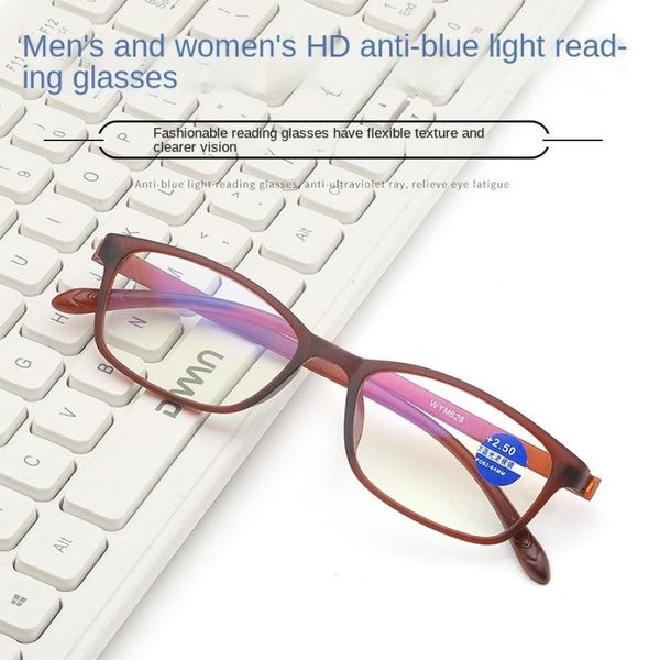 Sonnenbrille Antiblau -Licht -Lesebrille für Frauen kleine quadratische Brille Rahmen Männer Kunststoff Leichter Leser Vergrößerung Glas OCUL 330Q