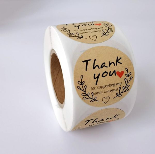 500pcsroll Stampato amore grazie adesivi adesivi etichette da 1 pollice pacchetto sigillo a colori adesivi per feste 5284513