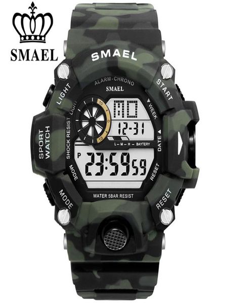 SMAEL MEN Sports Watches S- Military Watch Fashion Camuflage Relógios de pulseira Dive Men's Sport Digital Waterproof Watches1532010