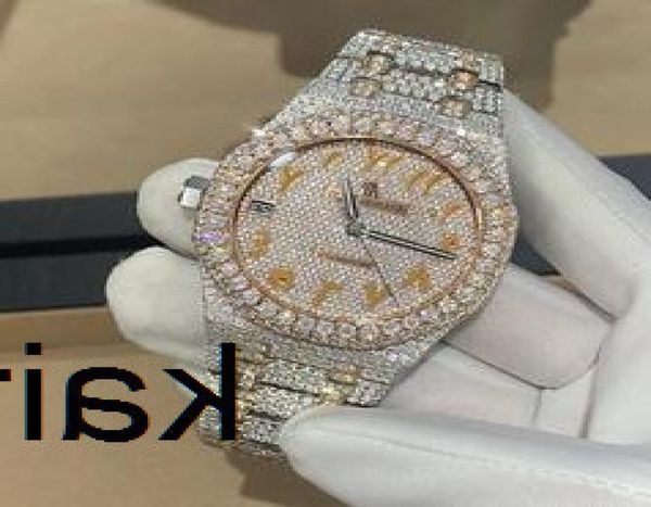 Cashjin Icedout Watch Hip Hop Custom Men Full Iced Out VVS Diamond Moissanit Luxury Brand Skeleton Watch XX5G89336053