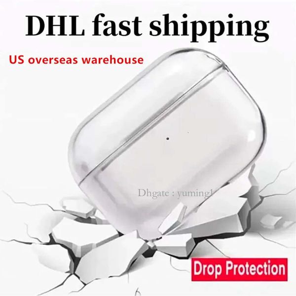 USA Stock Wholesale para Apple AirPods Pro 2ª geração AirPod 3 Prós Acessórios para fones de ouvido Solid Silicone Cover Protetive Charge sem fio Case à prova de choque