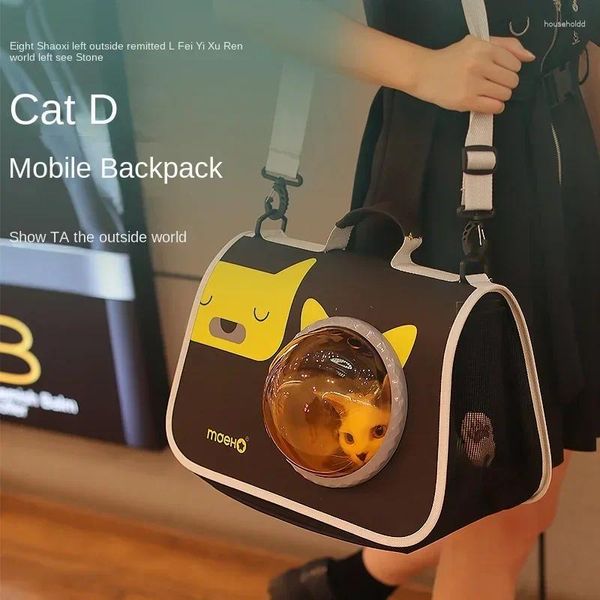 Transportadores de gatos bolsa de estimação saia portátil clear space de uma mochila de um ombro carrega suprimentos de gaiola dobrável