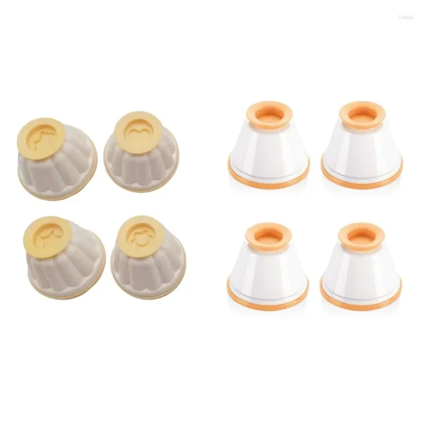 Ferramentas de cozimento 4 PCs/conjunto de xícaras de sobremesa de plástico moldes/xícaras de chocolate moldes com tampa de bolo de creme de bolo de tampa