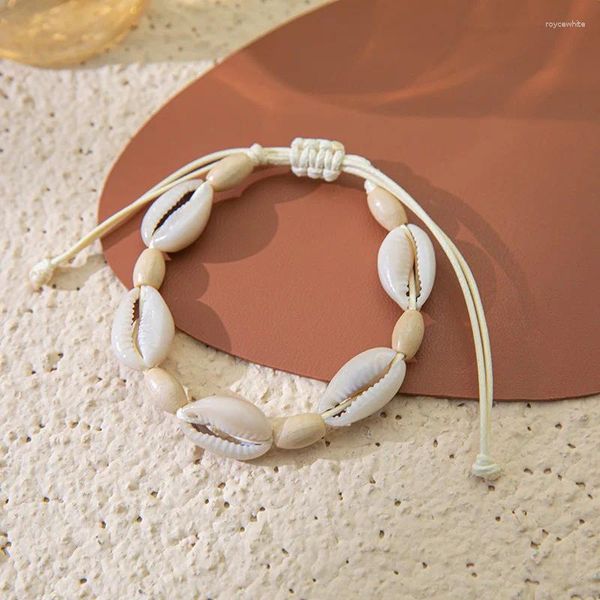 Charm Braceletts Boho Sommer Surf Conch Shell Setzkänen für Frauen Männer handgefertigt verstellbar geflochten