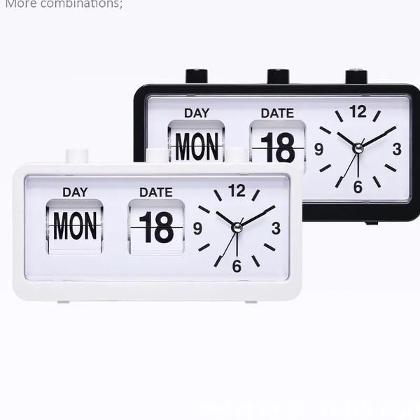 Creative Flip Clock Orologio meccanico Desktop Orologio digitale con calendario Decorazione per la casa decorazioni per la casa Vintage 2022