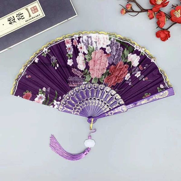 Prodotti in stile cinese Silk Cloth Gold Edge Fans Fan da danza tradizionale Fan in stile cinese Fan Fanteding Fan di Fan Decorativo