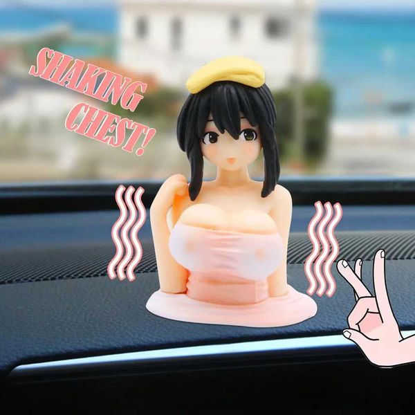 Innenarchitektur 1PC sexy Anime Schüttler Brüste Konsole Dashboard Innenzubehör Girls Jungen Erwachsene Figurensammlung Model Puppenspielzeug T240509