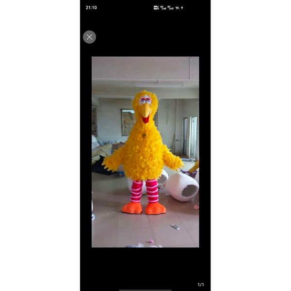 Trajes de mascote Amarelo amarelo Big Bird Christmas Dresses Fancy Halloween Mascot Costume Free Ship