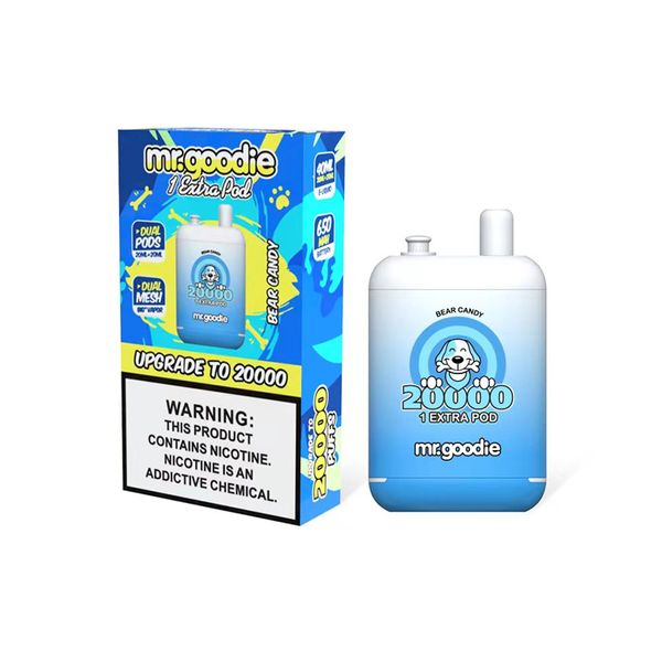 Puff Mr.Goodie 20000 sbuffi VAPE usa e getta 20K da 40 ml 40 ml Doppi baccelli Preimposta Dispositivo di vaporizzazione della bobina e sigarette Dual Pods Dual Pods