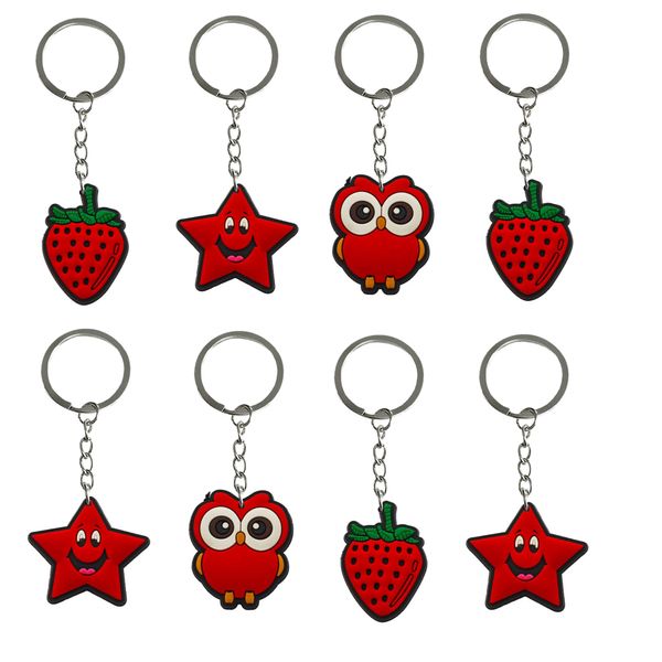 Anelli chiave anello di portachiavi rossi per donne bottie borse shat forniture accessori a sospensione borse keyring zaino scolastico adatto otvlr