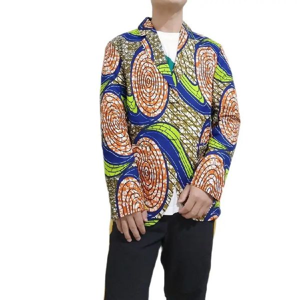 Nur eine afrikanische Modedruckmenschen Blazer Low -Preis -Behandlung Anzug Anzug Jacken Ankara Muster Männliche Hochzeitskleidung 240426