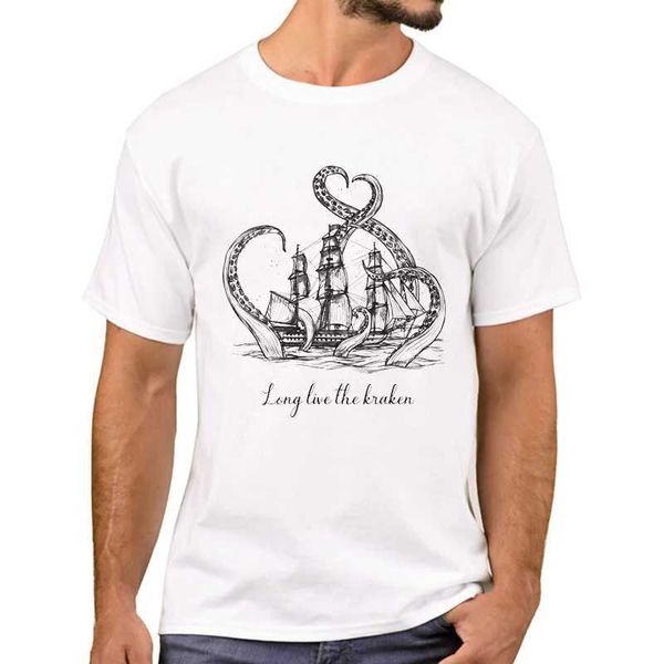 Camisetas masculinas THUB HIPSTER OCTOPUS NAVE MEN MEN MENHIR FUNCIONAL KARKEN ATTANCENTE PRIMENTE T CHAMISS