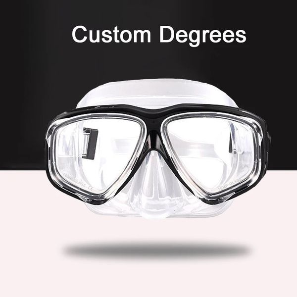 -1.5 bis -8.5 Myopia Herren Silikon Hochdefinition transparentes Anti -Nebel -Tauchbrillenbrille, angepasst mit unterschiedlichen Grad links rechts und Auge 240506