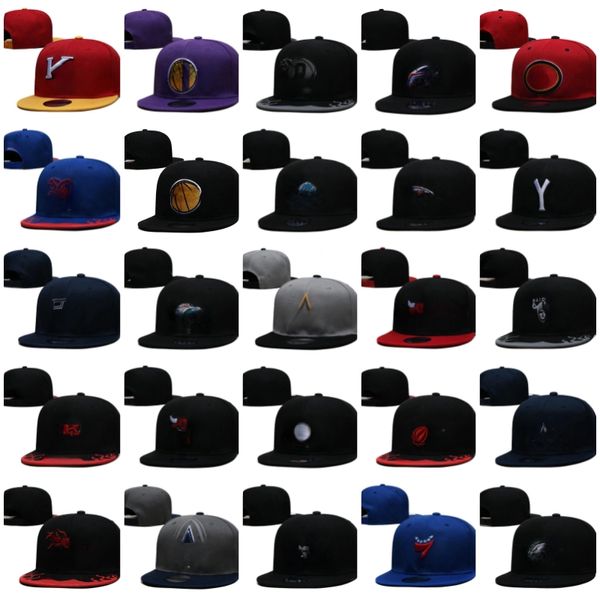 2024 Erkek Beyzbol Snapback Hats Classic All Teams Royal Blue Hip Hop Black Donanma Spor Mektubu N Y ayarlanabilir kapaklar Chapeau Dikiş Yamalı