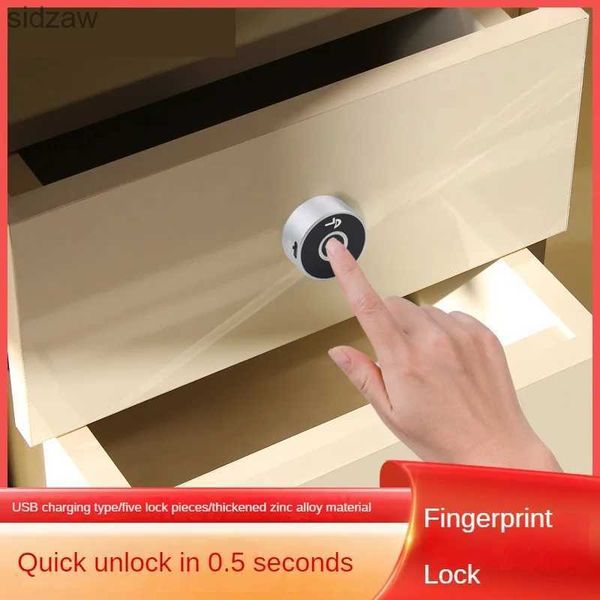 Smart Lock Smart Fingerabdruck Schublade Lock Office File Cabinet Türschloss kleines Anti-Diebstahl-Schloss-Sicherheitsvorhänge-Block-Zubehör Wx