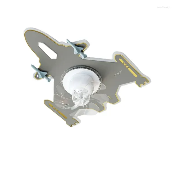 Luzes de teto Thunder Fighter Jet Children's Quarto Light Boy Garoto Completo Fan LED Inteligente