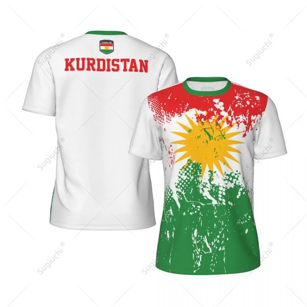 Эксклюзивный дизайн Kurdistan Flag Grain 3D Print Men для бега велосипедной футбольный теннисный спортивный футболка сетка