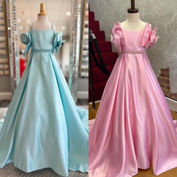 Abito da concorso per ragazze graziosi per adolescenti per adolescenti Little Kid Princess Birthday Party Abito da festa per bambini Preteens Piccola giovane Miss Flower Girls Pearl Aqua