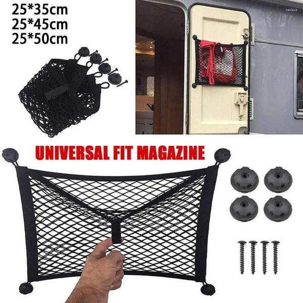 Auto Organizer hinten hinten Mesh Trunk Sitz elastischer Schnur Netto Aufkleber Universal Storage Tasche Käfig für LKW -Wohnmobil O2