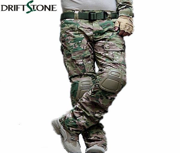 Camuflagem calça tática militar Exército uniforme calça uniforme airsoft Paintball Combate Cargo com joelheiras v1911114695453
