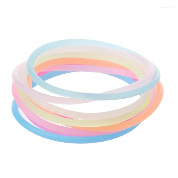 Bracelets de charme 10x luminoso noturno de pulseira fluorescente silicone borracha gomosa Bandas de cabelo DIY Presente para amigo