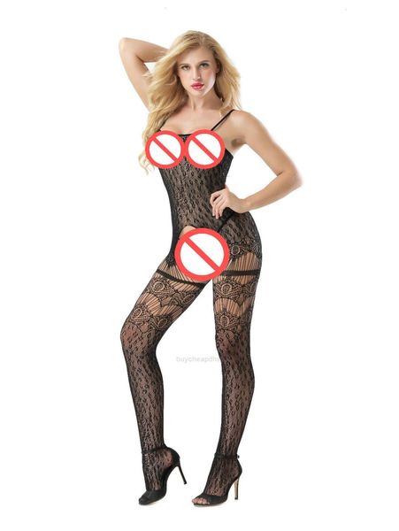 Catsuit Women Sexy Lingerie Fishnet Bodystocking Open Crotch Hollow Out Body Suit de roupas íntimas eróticas pornôas xhg5hw2121369