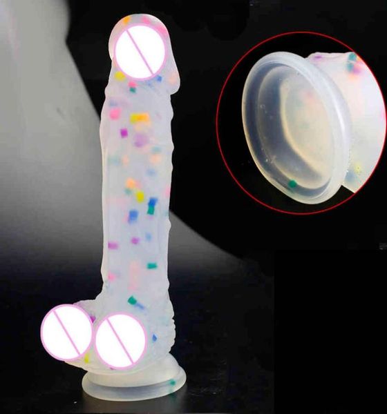 Jelly Medical Silicone Dildo Realistic Adult Toys Soft Strapon Penis artificiale Peni di Dildo Bullet Colorful Sex Toys for Woman 218316009