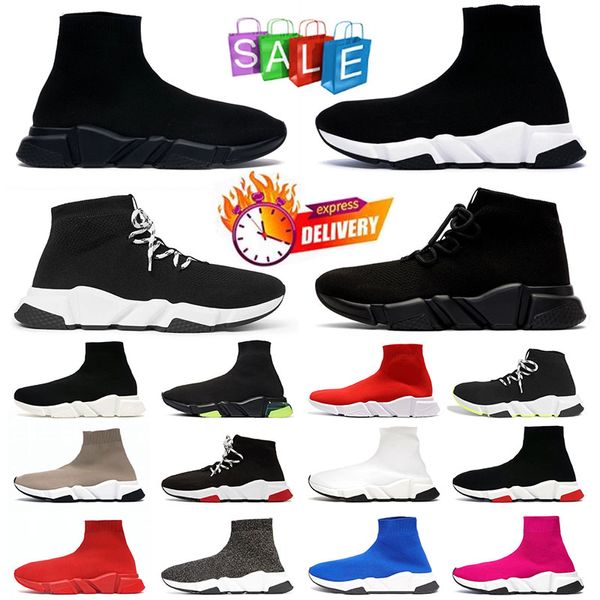 Sapatos de meias baratas sapatos de grife masculino todos os tênis pretos brancos rosa azul vermelho bege tênis de top high top