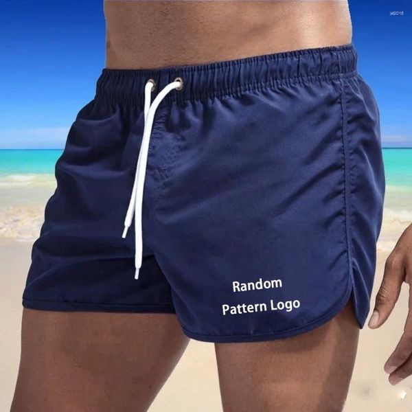 Shorts masculinos de marca aleatória impressa na praia tronco de praia nando para homens impressão de maiôs boxer de surf calças curtas