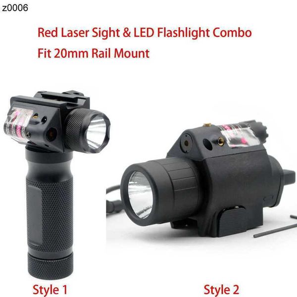 Parça Taktik Kırmızı Lazer Görüşü LED Flash Light Combo Feneri Fit 20 mm Picatinny Demiryolu Montaj Ücretsiz Nakliye Rr