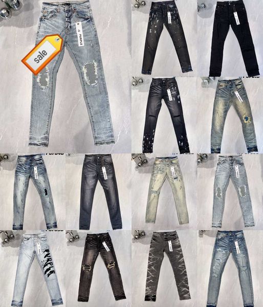 jeans designer per pantaloni da uomo jeans viola jeans viola jeans jeans tendenze in difficoltà black black strappato motociclista slim fit motocicle