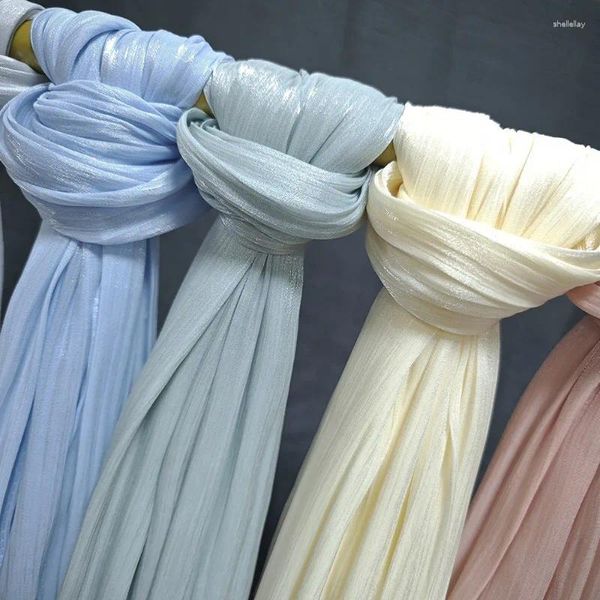 Шарфы дышащий прохладный остров Satin Smooth Crepe Long Scarf Malaysia Shimmersshaw