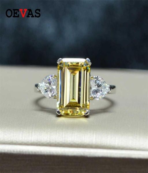 Oevas 7 carati ad anelli di nozze zirconi scintillanti ad alto diamante di carbonio per donne di alta qualità 100 925 gioielli per feste in argento sterling 2205530733