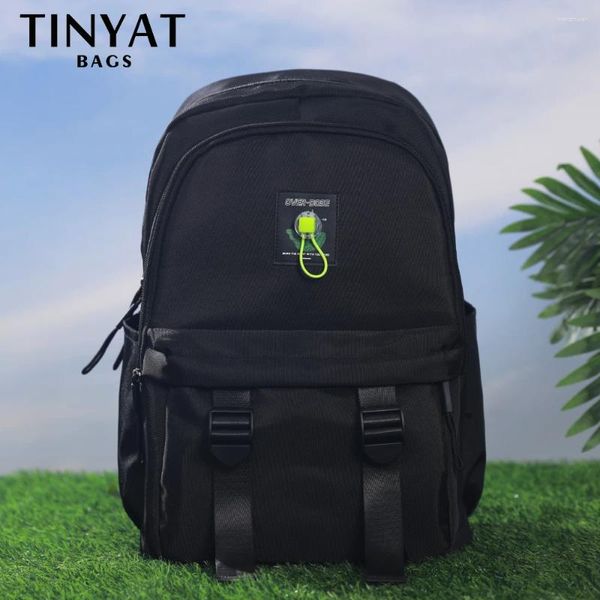 Рюкзак Tinyat Мужской ноутбук черные школьные сумки для мальчиков, девочки, большая способность путешествовать на плече, мужчина рюкзаки подростки мочилас