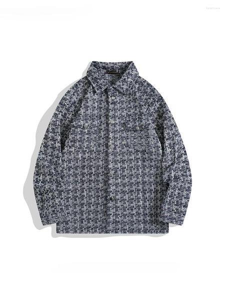 Jackets masculinos homens e mulheres pequenos estilo de fragrância muffle toca lapela jaqueta moderna marca coreana casual casual solto versátil camisa