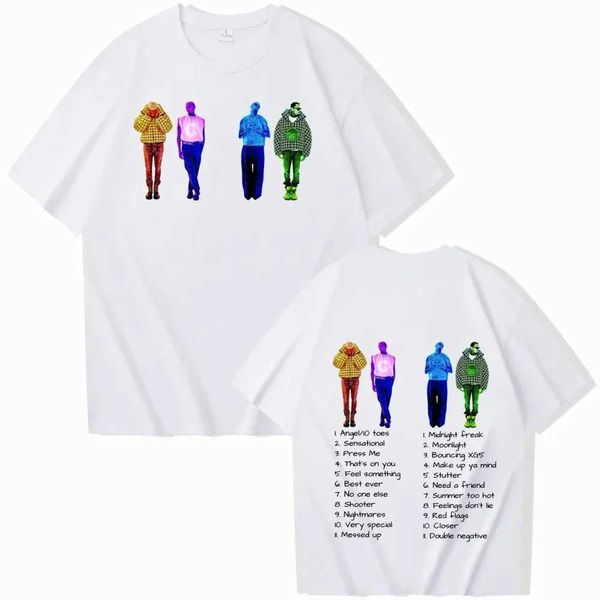 T-shirt maschile 2024 Summer Chris Brown Rapper Hip Hop Music T-shirts Fashion Harajuku O-Neck Cotton Short Slve Man Woman Shirts Fans Gift T240506