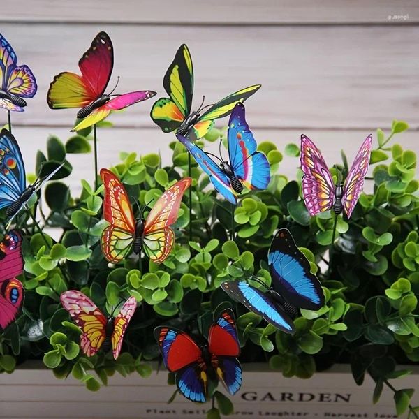 Decorazioni da giardino 10 pezzi colorati farfalla stakes 3d decorazioni artificiali patio motivo