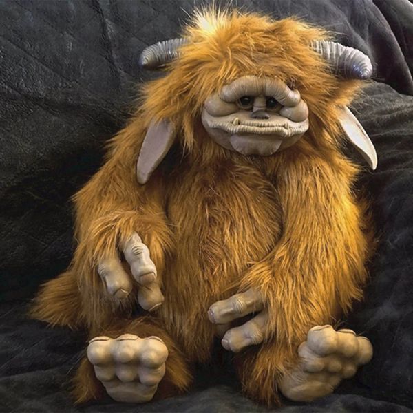 Miniaturen Ludo von Labyrinth Plüsch Orang -Utans und Bullhorn Puppen handgefertigtes Plüsch Puppe Baby Spielzeug lustig 9,8 -Zoll -Geschenkpolster