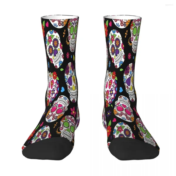 Herrensocken Calavera Tag der toten Mexiko Mexiko mexikanischer Schädelschädel Sock Männer Frauen Polyester Strümpfe anpassbar lustig