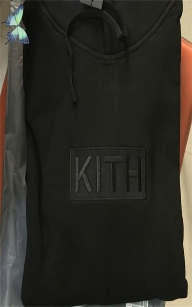 Ricamo kith hoody rosa black coppia abito con cappuccio felpe etichetta etichette etichette originali 2104207987576