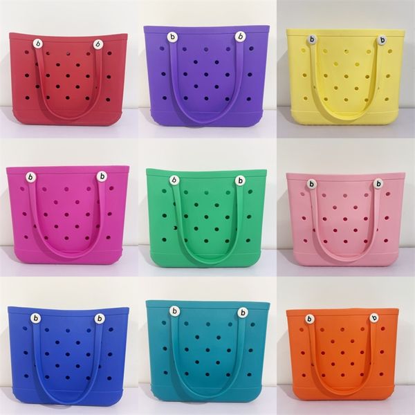 Bolsa de armazenamento médio Bogg Bogg Bag de plástico PureColor Tote Bag Designer Hold Sacor