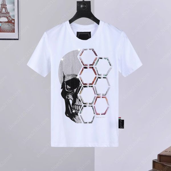 Philipp Plain Plain T-shirts Brand Luxury Brand Menina de cristal masculino Design original verão Alta qualidade Plein Skull PP Classic Rhinestone Tshirt Streetwear Roupas casuais